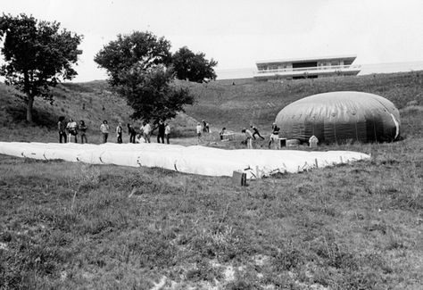 “Quick City”, a temporary collection of alternative structures built in one day on the CalArts campus in May 1972. Calarts Campus, Cloud Gate, One Day, Gate, Built In, Architecture, Building, Travel