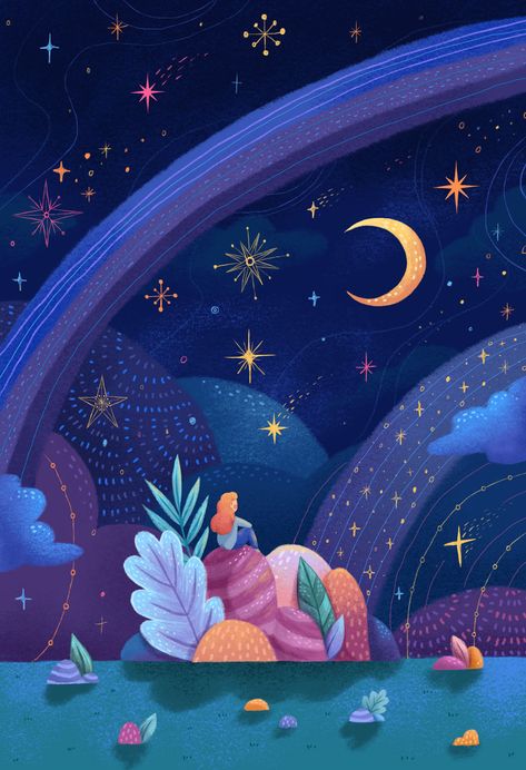 동화 삽화, Illustration Art Kids, Night Illustration, Book Illustration Art, 캐릭터 드로잉, Whimsical Illustration, 판타지 아트, Children's Book Illustration, Painting Illustration