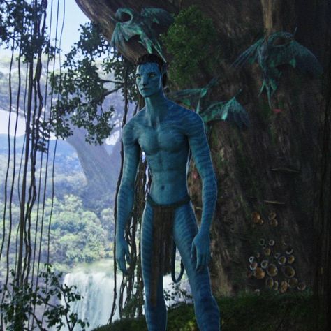 Sam Worthington as Jake Sully, in Avatar (2009) Jake Sully Full Body Avatar, Avatar Eywa, Jake Sully Avatar, Sully Avatar, Avatar Theme, Avatar Animals, Avatar 2009, Avatar Pandora, Blue People