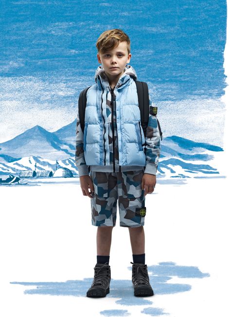 Stone Island Junior _ Autumn Winter '018'019 _ stoneisland.com Kids Inspo, Stone Island Junior, Children Wear, Kids Crochet, Story Board, Fashion Runway, Fashion Design Sketches, Digital Background, Stone Island