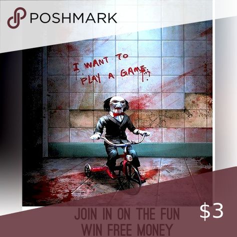 Join In On The Game!!! Saw Wallpaper, Saw Movies, Jigsaw Saw, Game Poster, Play A Game, Creepy Clown, I'm Busy, Iphone Backgrounds, Wallpaper Iphone