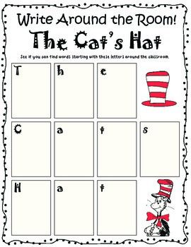 Dr. Seuss FREE Write the Room Activities Dr Seuss Write The Room Free, Dr Seuss Kindergarten, Dr Seuss Math, March Reading Month, Kindergarten Stations, Reading Tutor, March Lessons, March Ideas, Dr Seuss Classroom