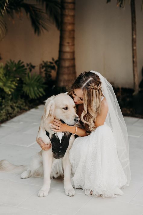 Wedding Portraits With Dog, Wedding Day Photos With Dog, Wedding Photography With Dogs, Bride And Dog Wedding Photos, Wedding Photo With Dog, First Look With Dog, Wedding Photos With Dogs, Dog Wedding Photos, Bride Era