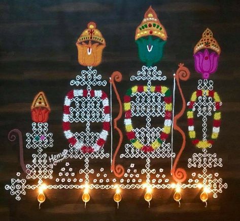 Rama Navami Rangoli, Birthdays Quotes, Siya Ram, Newspaper Crafts Diy, Rangoli Designs Simple Diwali, Ram Navami, Rangoli Side Designs, Rangoli Designs Latest, Simple Rangoli Designs Images