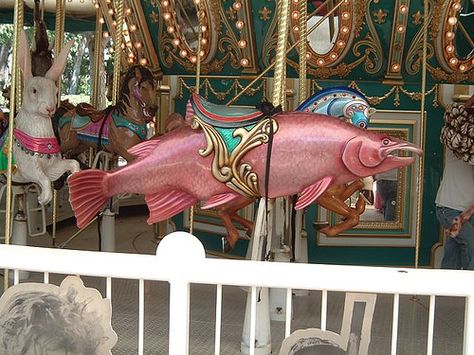 salmon - Guadalupe river park, San Jose Carousel Painting, Carousel Animals, Guadalupe River, Rocking Horses, Architecture Tattoo, River Park, Painted Pony, Toy Horse, Carousel Horses