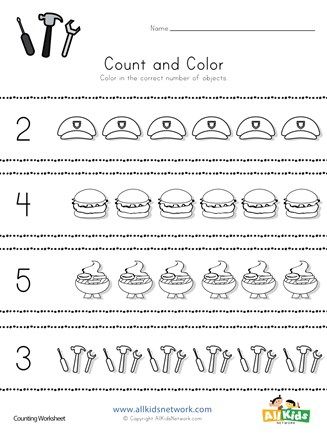 Labor Day Count and Color Worksheet | All Kids Network   #preschool #kindergarten #worksheet #count #color #alphabet #freeresources Labor Day Worksheets For Preschool, Labor Day Theme Preschool, Labor Day Worksheets For Kids, Labor Day Crafts For Preschoolers, Labor Day Clip Art, Breathing Techniques For Labor, Labor Day Crafts, Color Worksheet, American Flag Crafts