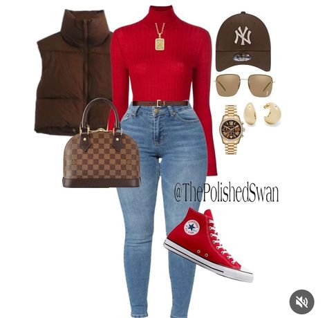 Red Converse Outfit Black Women, Birthday Brunch Party Outfit, Jeans And Tennis Shoes Outfit, Mother’s Day Outfit, Wearing Vs Styling Outfits, Weekend Outfits For Women, Baddies Outfits, Outfit Choices, Personal Things