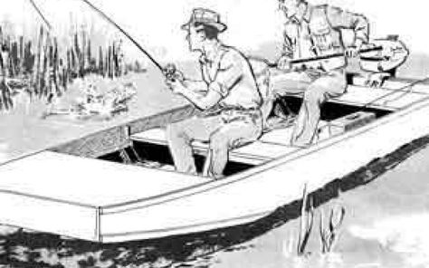 Flat Bottom Jon Boat Plans - Classic Fishing Boat! | Vintage Projects Flat Bottom Jon Boat, John Boats, Flat Bottom Boats, Free Boat Plans, Wood Boat Plans, Plywood Boat Plans, Plywood Boat, Make A Boat, Wooden Boat Building