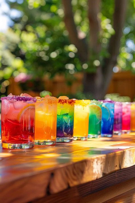 28 Fabulous Pride Cocktails for Your Parties | Mix That Drink Pride Cocktails, Jolly Rancher Vodka, Paradise Cocktail, Red Hots Candy, Rainbow Drinks, Party Food Bar, Types Of Cocktails, Beach Cocktails, Vodka Recipes