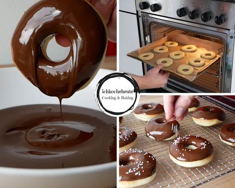 Donuts im Backofen Selber Machen | ichkocheheute.de Chocolate Fountain Recipes, Cream Cheese Fruit Dip, Chocolate Fondue Recipe, Homemade Marshmallow Recipe, Creamy Fruit Salads, Chocolate Peanut Butter Cupcakes, Gourmet Marshmallow, Flavored Marshmallows, Peppermint Marshmallows