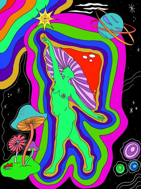 Art by bonnette Steffy Trippy Galaxy, Art Mushrooms, Trippy Posters, Trippy Aesthetic, Trippy Cartoon, Trippy Tapestry, Trippy Iphone Wallpaper, Hippie Trippy, Trippy Wall