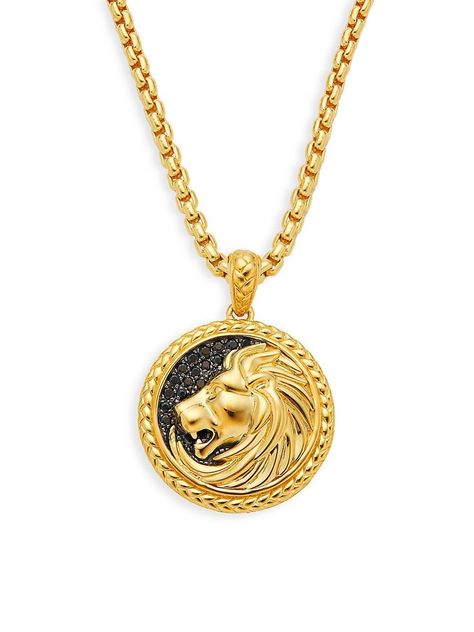 Leo Jewelry, Bridal Necklace Designs, Lion Pendant, Gold Chain Design, Indian Necklace, Black Sapphire, Bridal Gold Jewellery Designs, Pet Necklace, Mens Pendant