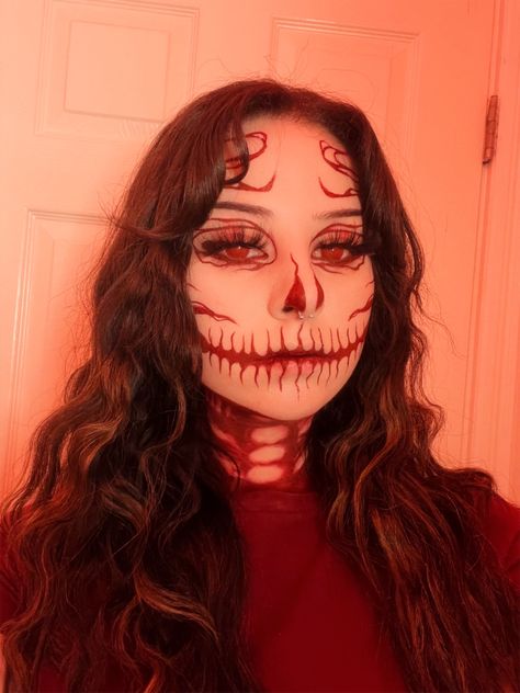 dmarinabeauty on all socials 🩵 Red Skull Makeup, Makeup Art Creative, Creepy Skull, Inspo Makeup, Skull Makeup, Red Skull, Pumpkin Ideas, Creative Makeup, Makeup Art