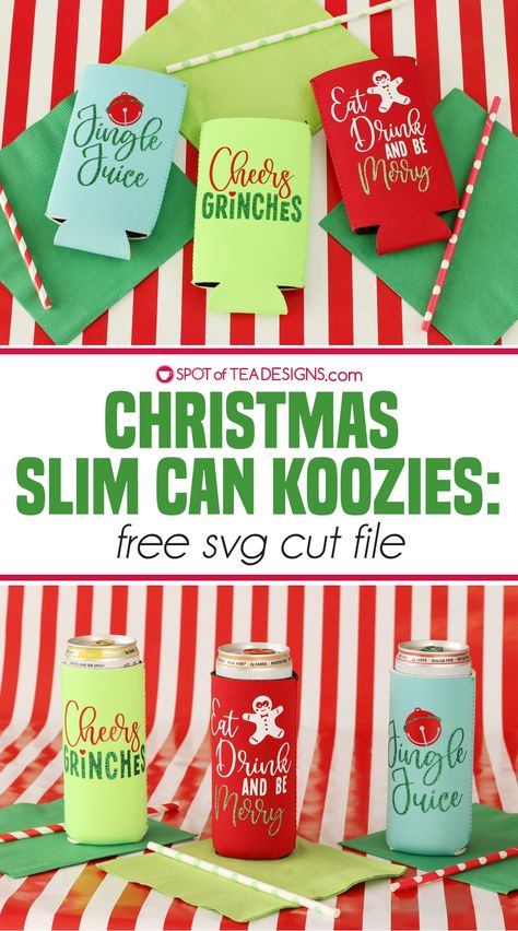 Christmas Can Coozies, Christmas Koozie Sayings, Christmas Koozie Ideas, Sublimation Koozie Designs, Christmas Koozie, Cricut Koozies, Funny Koozies, Koozie Ideas, Koozie Design