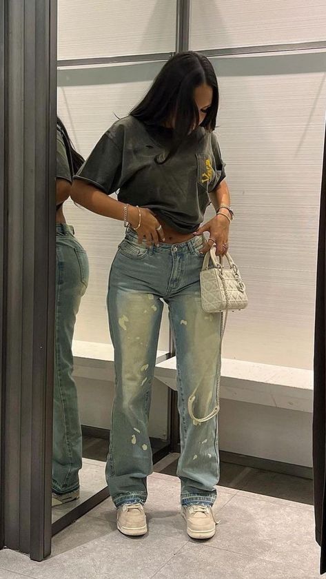 Vintage Wash Jeans, Streetstyle Outfit, Fit Ideas, Streetwear Fashion Women, Cute Swag Outfits, Cute Everyday Outfits, Baddie Outfits Casual, Fashion Streetwear, Lookbook Outfits