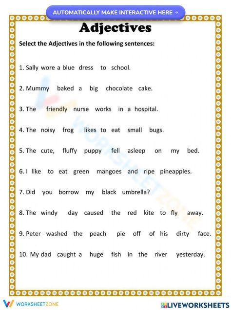 Activity For Grade 1, Adjectives Grammar, Adjectives Worksheet, Order Of Adjectives, Adverbs Worksheet, Sentences Worksheet, Adjective Meaning, Adjectives Activities, English Adjectives