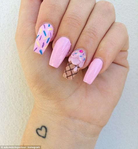 Cream Nail Art, Ice Cream Nails, Bright Summer Nails, Nail Art Designs Summer, Cream Nails, Latest Nail Art, Nail Art Hacks, Nail Art Summer, Cute Nail Designs