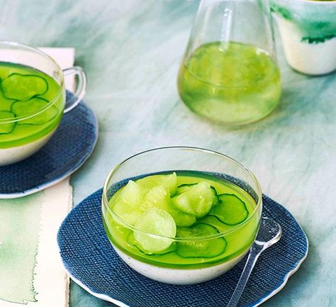 Cucumber and yoghurt jellies recipe | Gourmet Traveller Cucumber Jelly Recipe, Cucumber Jelly, Jelly Recipe, Yoghurt Cake, Cucumber Sandwiches, Cucumber Recipes, Jelly Recipes, Decadent Desserts, Favorite Desserts