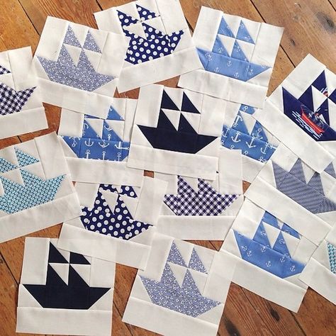 Sailboat Quilt, Boat Quilt, Sailboat Pattern, Nautical Quilt, Baby Patchwork Quilt, Quilting Blocks, Ship Design, Patchwork Baby, Quilt Squares