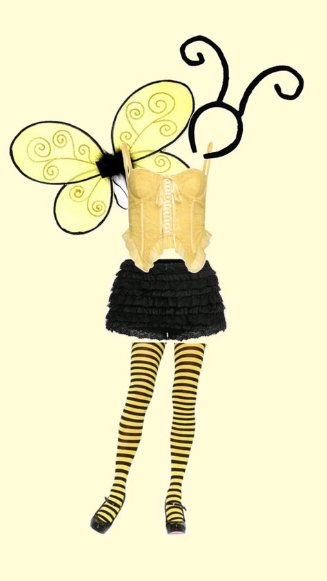 halloween costume inspo, bumble bee costume Bumblebee Halloween, Butterfly Halloween Costume, Bumble Bee Costume, Bug Costume, Classy Halloween Costumes, Hot Halloween Outfits, Bee Costume, Pretty Halloween Costumes, Duo Halloween Costumes