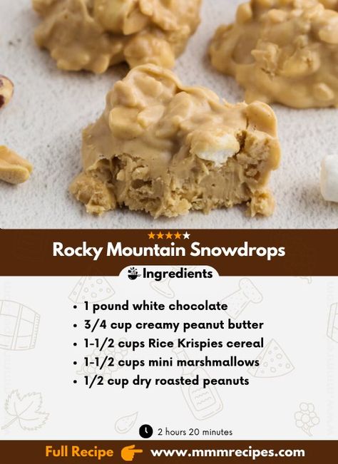 Avalanche Cookies, No Bake Cookies, Rocky Mountains, Rocky, Peanut, Peanut Butter