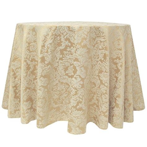 Ultimate Textile (2 Pack) Miranda 96-Inch Round Damask Tablecloth - Jacquard Weave, Champagne Ivory Cream Oval Tablecloth, Damask Tablecloth, Karim Rashid, Tablecloth Sizes, Floral Damask, Tablecloth Fabric, Damask Pattern, Jacquard Weave, Round Tablecloth