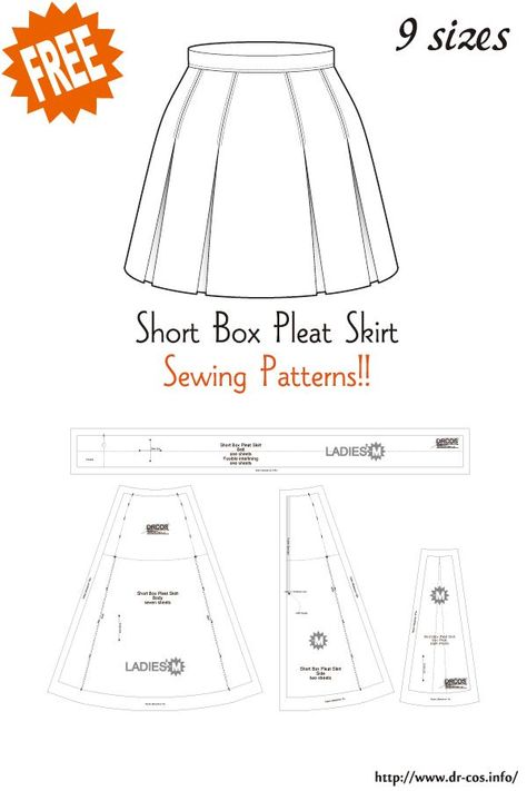 Free Skirt Patterns For Women, Skirt Patterns Sewing Free, Skirt Sewing Pattern Free, Free Skirt Pattern, Pleated Skirt Pattern, Sewing Patterns Skirt, Skirt Pattern Free, Free Pdf Sewing Patterns, Skirt Patterns