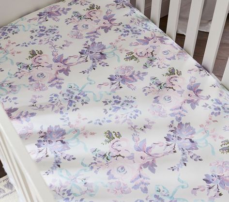 Hydrangea Nursery Girl, Floral Baby Bedding, Floral Crib Sheet, Fitted Crib Sheet, Crib Sheets, Floral Baby, Baby Bed, Pottery Barn Kids, Girl Nursery