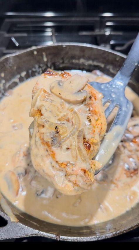 Creamy Mushroom Chicken Katie Cross Recipes, Mushroom Chicken Recipe, Creamy Mushroom Gravy, Creamy Mushroom Chicken, Chicken Cooking, Chicken With Italian Seasoning, Chicken Mushroom Recipes, Seared Chicken Breast, Seared Chicken