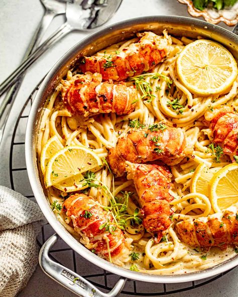 Butter Poached Lobster Butter Poached Lobster Tail, Creamy White Wine Sauce, Butter Poached Lobster, Poached Lobster, Frozen Lobster, Lobster Recipes Tail, Seafood Boil Recipes, Boiled Food, Delicious Seafood Recipes