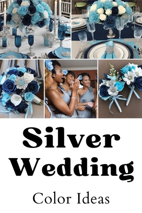 If you are looking for ideas to help you create your wedding color palette, then check out these beautiful light cyan and navy blue wedding color ideas to help inspire you! This wedding color palette consists of light cyan blue, navy blue, and silver to make a color palette that looks absolutely stunning! | Wedding color schemes | Wedding color palettes | Wedding theme | Wedding theme ideas | Wedding colors | Wedding color inspiration | Wedding color ideas | Wedding themes | Wedding colors unique | Fall wedding color ideas | Winter wedding color ideas | Spring wedding color ideas | Summer wedding color ideas | Silver Wedding Ideas, Navy Blue And Silver Wedding, Blue And Silver Wedding, Yellow Wedding Colors, Teal Wedding Colors, Winter Wedding Color Palette, Dark Blue Wedding, Orange Wedding Colors, Wedding Themes Spring