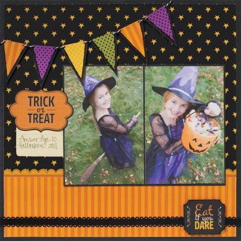 Fall Scrapbook Layouts, Scrapbooking Layouts Travel, Halloween Layout, Holiday Scrapbook, Photo Layout, Baby Boy Scrapbook, School Scrapbook, Halloween Scrapbook, Simple Scrapbook