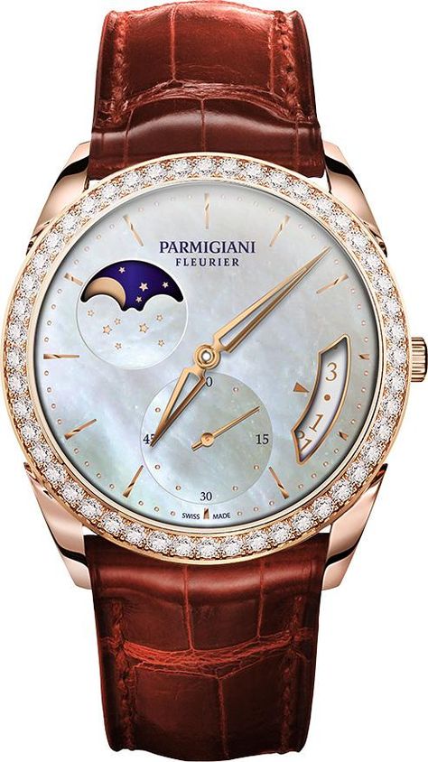 Parmigiani Fleurier Watch Tonda 1950 Lune #add-content #basel-19 #bezel-diamond #bracelet-strap-alligator #brand-parmigiani-fleurier #case-depth-9-5mm #case-material-rose-gold #case-width-39mm #cws-upload #date-yes #delivery-timescale-call-us #dial-colour-white #discount-code-allow #gender-ladies #luxury #moon-phase-yes #movement-automatic #new-product-yes #official-stockist-for-parmigiani-fleurier-watches #packaging-parmigiani-fleurier-watch-packaging #price-on-application #sale-item-no Parmigiani Fleurier, Watch Packaging, Lunar Calendar, Watches Luxury, Fine Watches, Gold Case, Bezel Diamond, Luxury Watches For Men, Van Cleef