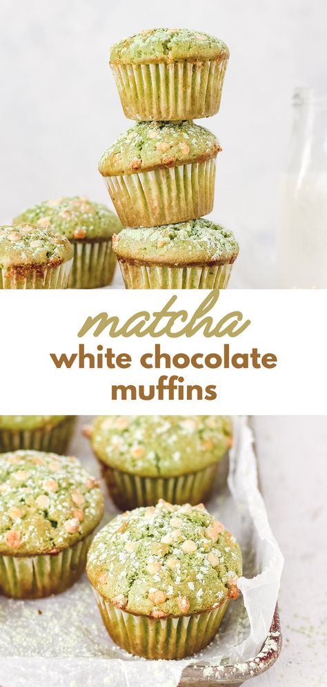 Matcha Blueberry Muffins, Matcha Muffins Recipes, Recipes With Matcha, Breakfast Rotation, 30 Minute Desserts, Matcha Breakfast, Matcha Muffins, Matcha Baking, Strawberry Muffin Recipes