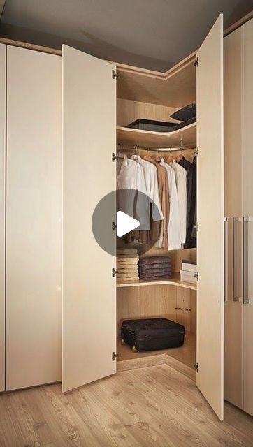 Bedroom Cupboard Ideas, Room Wardrobe Design, Corner Wardrobe Closet, Modern Closet Designs, Corner Closet, Wardrobe Design Modern, Corner Wardrobe, Bedroom Cupboards, Bedroom Corner