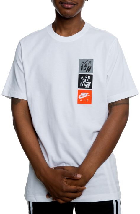 Jordan Aj4 Label Tee White White Jordans, Shoe Size Conversion, White Brand, Shoe Size Chart, Relaxed Style, Kids Shoes, Jordan, Pick Up, In Store