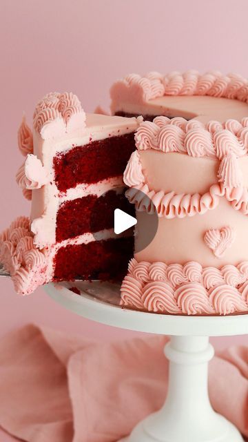 Whitney DePaoli | Sugar & Sparrow | RED VELVET CAKE (recipe below) ♥️🎂 these pretty cake layers are extra soft and moist + are so delicious with cream cheese buttercream 😍... | Instagram Red Velvet Cake From Scratch, Redvelvet Cake, Velvet Cake Recipes, Red Velvet Cake Recipe, Cream Cheese Buttercream, Pretty Cake, Cake Layers, Pure Vanilla, Video Recipes