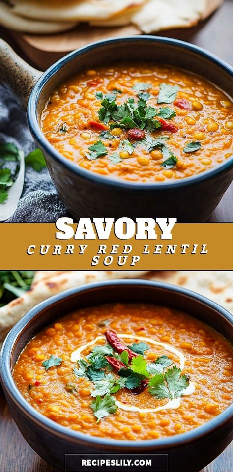 Warm up with a comforting bowl of Curry Red Lentil Soup! This hearty, plant-based recipe is packed with protein and flavor, featuring aromatic spices that will tantalize your taste buds. Quick and easy to make, it’s perfect for weeknight dinners or meal prep. Plus, it’s vegan and gluten-free, making it a nutritious choice for everyone. Discover the delightful combination of lentils, coconut milk, and curry that will keep you coming back for seconds! Lentils Coconut Milk, Curry Lentil Soup, Curry Lentils, Red Lentil Soup Recipe, Curried Lentil Soup, Lentil Soup Recipe, Lentil Soup Recipes, Curry Spices, Red Lentil Soup