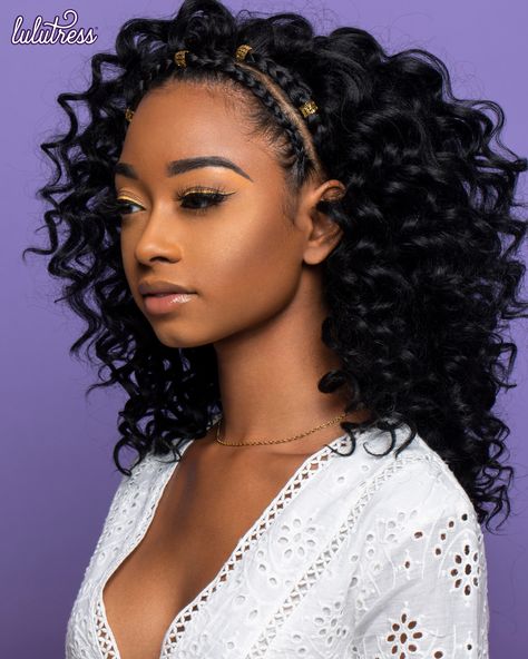 Goddess Hair Accessories, Lulutress Crochet Hair, Crochet Goddess Braids, Best Crochet Hair, Wave Hairstyles, Crochet Hairstyles, Curly Crochet Hair Styles, Travel Hair, Beautiful Black Hair