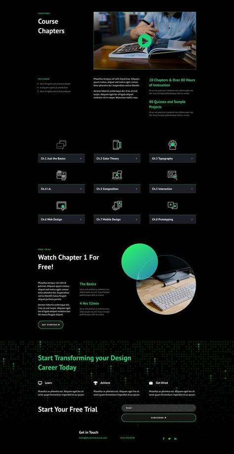 If you are looking for a fresh design for an online course website, this layout pack has what you need to get one up and running in minutes. The pack includes dedicated layouts for showcasing courses, course chapters, memberships, pricing, and more. Plus, the pack also includes custom course icons and graphics you can use for free without restrictions. Online Course Website Design, Course Website Design, Online Course Website, Library Icon, Footer Design, Divi Theme, Class Design, Elegant Themes, Cool Themes