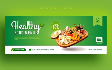 Supermarket Banner Design, Food Banner Design Restaurant, Food Banner Design, Website Banner Design, Healthy Food Menu, Cover Facebook, Food Cover, Fast Food Menu, Food Template