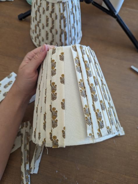 No Sew Lampshade DIY — Em Hales Home Painted Lampshade Diy, Brigitte Singh, Diy Lamp Shade Makeover, Diy Lampshade Makeover, Recover Lamp Shades, Mudroom Inspiration, Federal House, Lampshade Diy, Lampshade Fabric