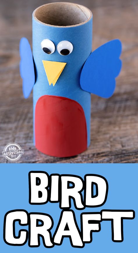 This Cardboard Roll Bluebird is simple, adorable, and fun for kids of all ages. Bird Craft, Easy Bird, Cardboard Rolls, Spring Craft, Spring Crafts For Kids, School Glue, Bird Crafts, Paper Plate Crafts, Plate Crafts