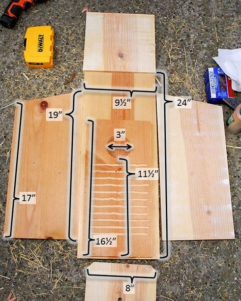 Owl Box Parts Owl House Plans, Owl Boxes, Owl Nest Box, Bat House Plans, Homemade Bird Houses, Owl Box, Bat House, Bird Houses Ideas Diy, Bird House Feeder