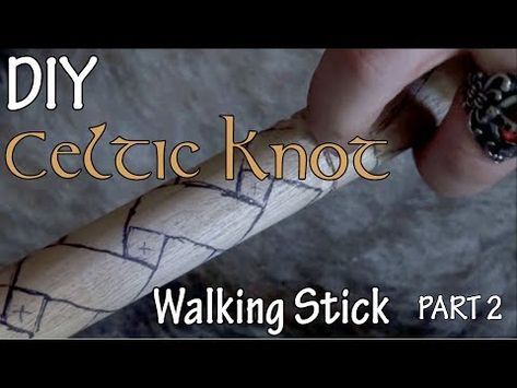 Celtic Knot Walking Stick: I decided to make my own walking stick. My knee plays up every now and then, and using a stick or pole like the one I made is great for bush walking, especially up and down steep hills/mountains.I could have just used a plain pole, but I thought I... Weebles Wobble, Sculpture Dremel, Bush Walking, Unique Walking Sticks, Power Carving, Handmade Walking Sticks, Dremel Crafts, Walking Staff, Hand Carved Walking Sticks