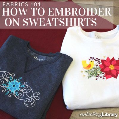 Embroidering on Sweatshirts (PR1284) from www.emblibrary.com Embroidering Machine, Adding Machine, Machine Embroidery Tutorials, Embroidery Tips, Sewing Machine Embroidery, Embroidery Tshirt, Embroidery Tutorial, Machine Embroidery Projects, Embroidery Gifts