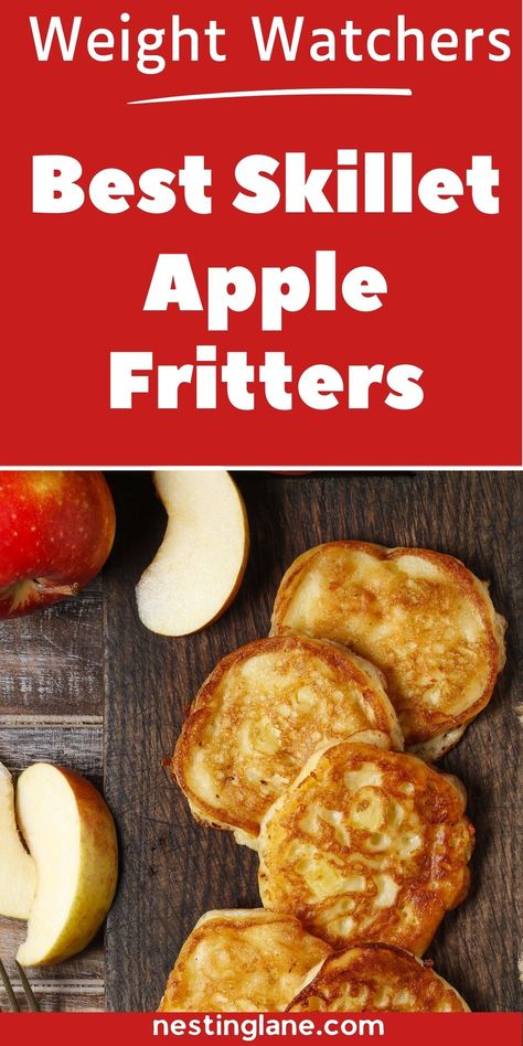 Weight Watchers Skillet Apple Fritters are a perfect low-fat breakfast or dessert option, coming in at under 100 calories per fritter. This recipe is easy to make and kid-friendly, making it a great choice for a quick and delicious treat. With the sweet and tangy flavor of apples mixed into a light and fluffy batter, these fritters are sure to be a hit at the breakfast table or as a dessert option. Try this guilt-free recipe today! 3 Points (New), MyWW Points: 3 Blue Plan and 4 Green Plan. Low Calorie Apple Desserts, Weight Watchers Apple Recipes, Healthy Diet For Kids, Apple Fritters Recipe, Low Fat Breakfast, Cookie Deserts, Ww Meals, Smart Points Recipes, Under 100 Calories