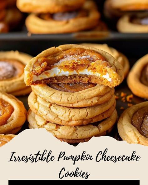 Made by Judia Pumpkin Cheesecake Cookies Recipe, Pumpkin Spice Cookie Dough, Pumpkin Cheesecake Bites, Pumpkin Cheesecake Cookies, Pumpkin Creme Brulee, Pumpkin Spice Cookies, Cream Cheese Eggs, Cheesecake Cookies, Cookie Dough Balls