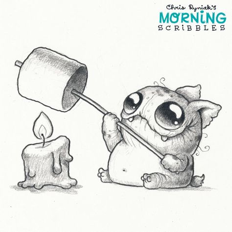 Dammit he's sooooo CUTE!! | Morning Scribbles by Chris Ryniak Morning Scribbles, Chris Ryniak, Cute Monsters Drawings, Arte Doodle, Monster Drawing, Toasted Marshmallow, Happy Drawing, Cute Monsters, Little Monsters