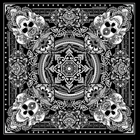 Bandana Designs on Behance Bandana Tattoo, Bandana Designs, Power Wallpaper, Black And White Art Drawing, Hipster Wallpaper, Bandana Design, Geometric Pattern Design, Textile Pattern Design, Comic Art Girls